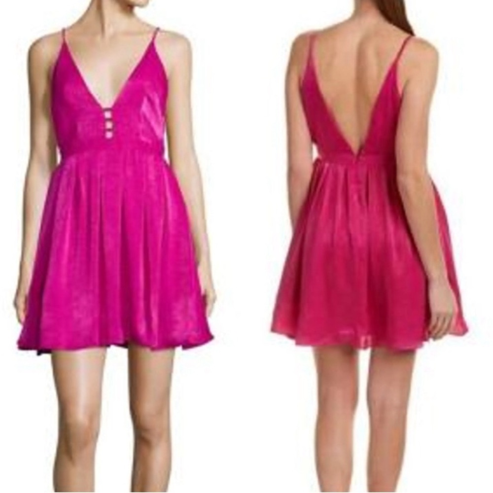 Free People Vibrant Pink Backless Dress